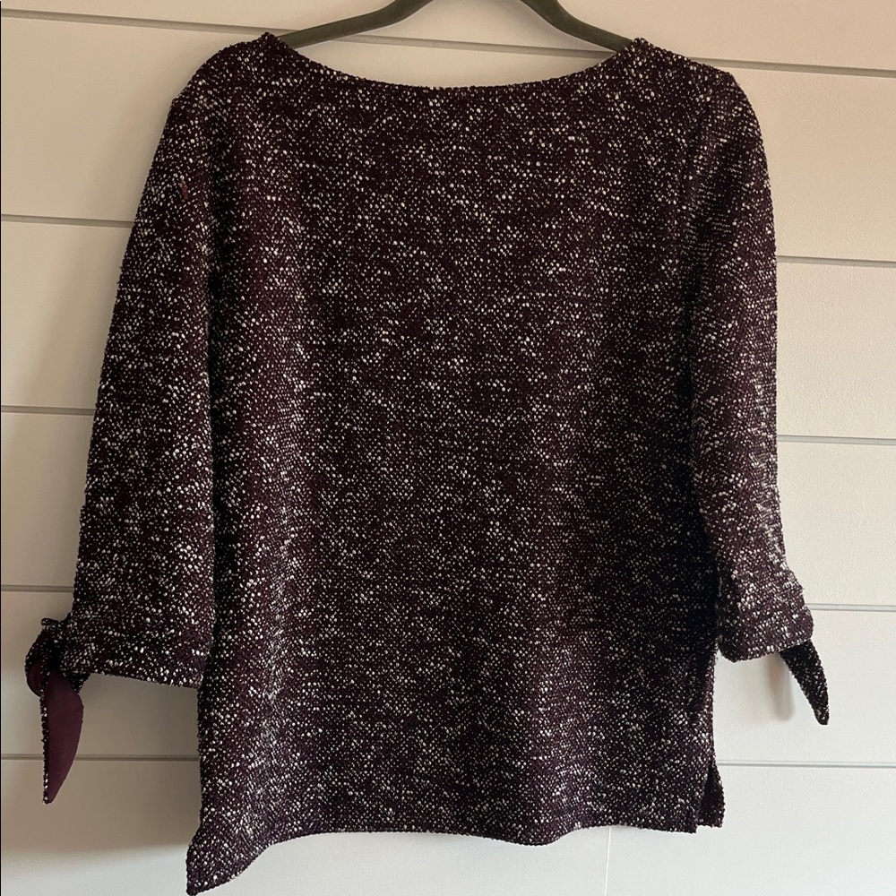 Ann Taylor Burgundy Knit Top Size Large - Picture 5 of 6